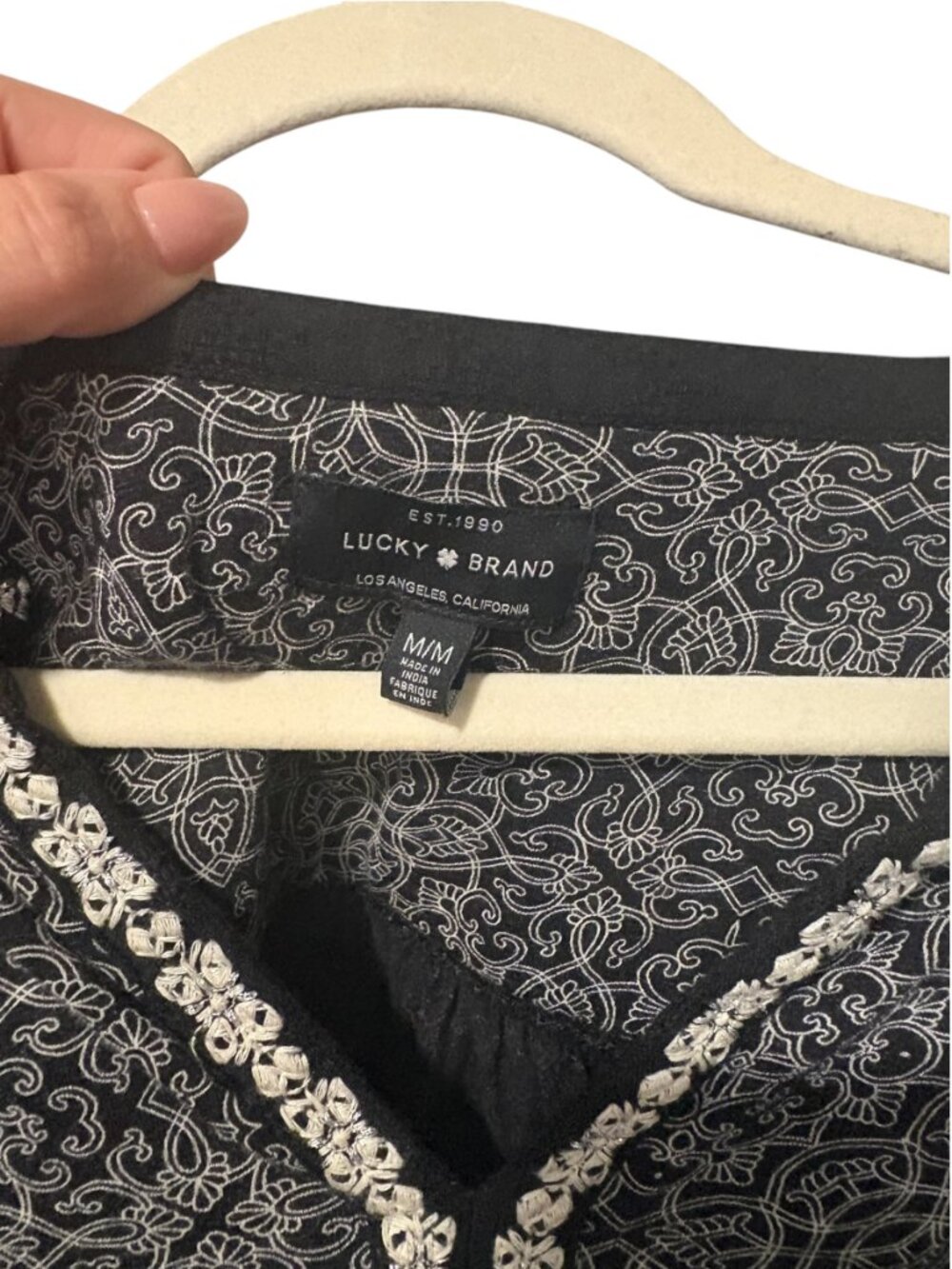 Lucky Brand Embroidered Peasant Blouse - Picture 8 of 9